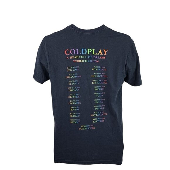 Coldplay Head Full Of Dreams 2016 World Tour T Navy Men’s S Unisex Women’s L - Picture 3 of 11